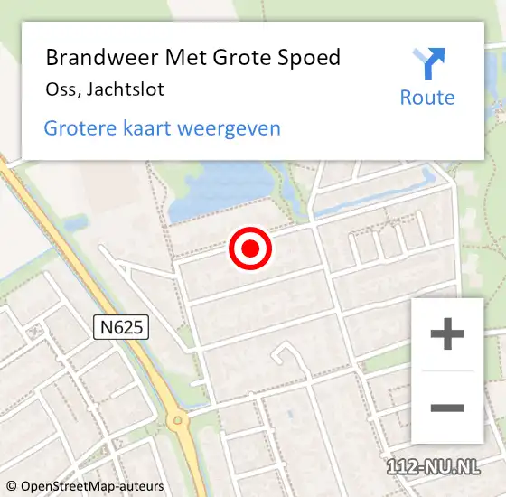 Locatie op kaart van de 112 melding: Brandweer Met Grote Spoed Naar Oss, Jachtslot op 27 januari 2023 16:19