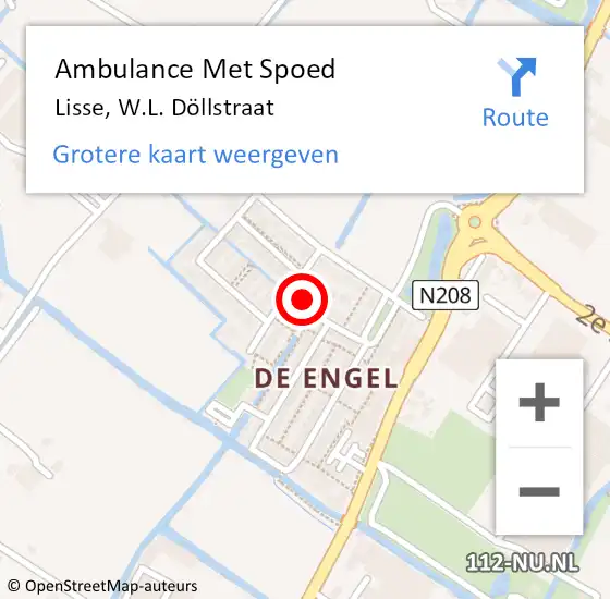 Locatie op kaart van de 112 melding: Ambulance Met Spoed Naar Lisse, W.L. Döllstraat op 27 januari 2023 17:18