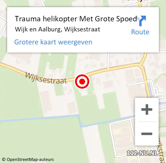 Locatie op kaart van de 112 melding: Trauma helikopter Met Grote Spoed Naar Wijk en Aalburg, Wijksestraat op 27 januari 2023 17:20