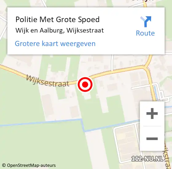 Locatie op kaart van de 112 melding: Politie Met Grote Spoed Naar Wijk en Aalburg, Wijksestraat op 27 januari 2023 17:20