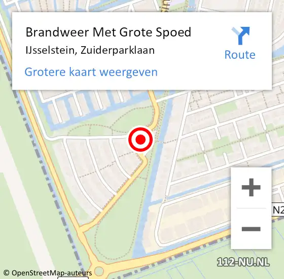 Locatie op kaart van de 112 melding: Brandweer Met Grote Spoed Naar IJsselstein, Zuiderparklaan op 27 januari 2023 17:44