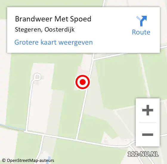 Locatie op kaart van de 112 melding: Brandweer Met Spoed Naar Stegeren, Oosterdijk op 27 januari 2023 18:05