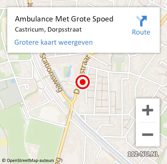 Locatie op kaart van de 112 melding: Ambulance Met Grote Spoed Naar Castricum, Dorpsstraat op 27 januari 2023 18:34