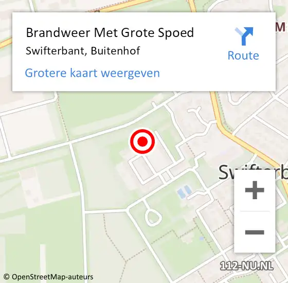 Locatie op kaart van de 112 melding: Brandweer Met Grote Spoed Naar Swifterbant, Buitenhof op 27 januari 2023 18:35