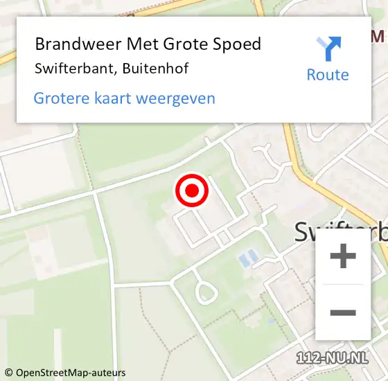 Locatie op kaart van de 112 melding: Brandweer Met Grote Spoed Naar Swifterbant, Buitenhof op 27 januari 2023 18:44