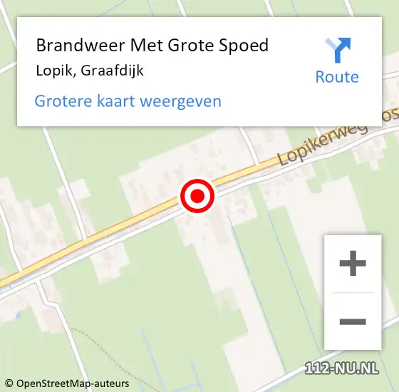 Locatie op kaart van de 112 melding: Brandweer Met Grote Spoed Naar Lopik, Graafdijk op 27 januari 2023 19:48