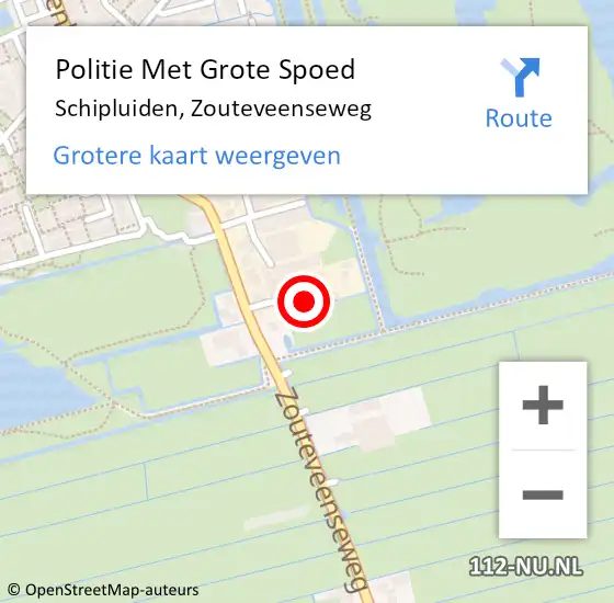 Locatie op kaart van de 112 melding: Politie Met Grote Spoed Naar Schipluiden, Zouteveenseweg op 27 januari 2023 20:35