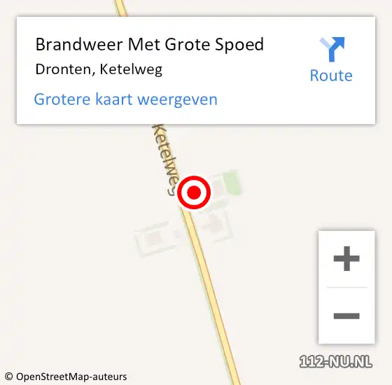 Locatie op kaart van de 112 melding: Brandweer Met Grote Spoed Naar Dronten, Ketelweg op 27 januari 2023 20:38