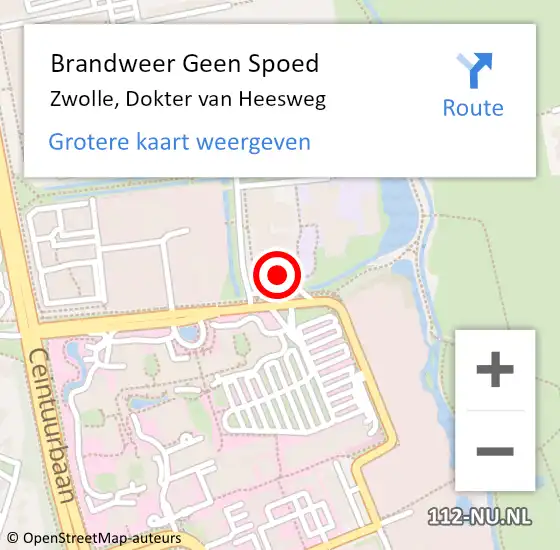 Locatie op kaart van de 112 melding: Brandweer Geen Spoed Naar Zwolle, Dokter van Heesweg op 27 januari 2023 20:53