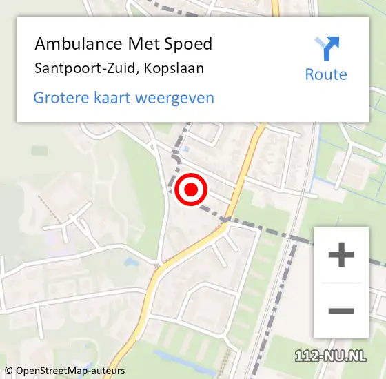 Locatie op kaart van de 112 melding: Ambulance Met Spoed Naar Santpoort-Zuid, Kopslaan op 27 januari 2023 21:24