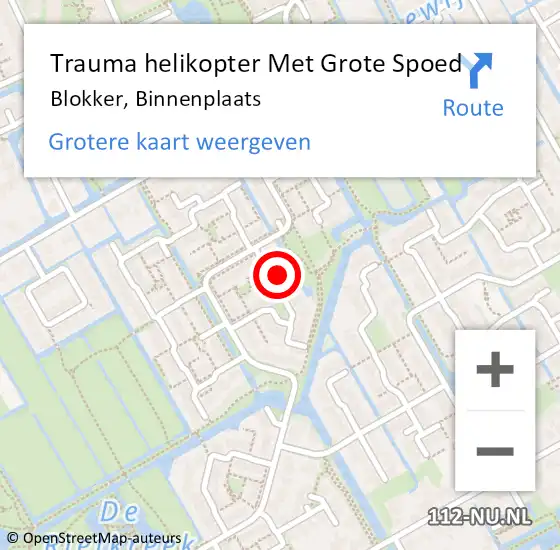 Locatie op kaart van de 112 melding: Trauma helikopter Met Grote Spoed Naar Blokker, Binnenplaats op 27 januari 2023 22:18
