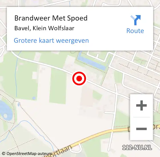 Locatie op kaart van de 112 melding: Brandweer Met Spoed Naar Bavel, Klein Wolfslaar op 27 januari 2023 22:25