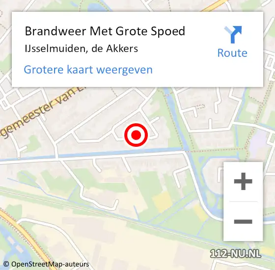 Locatie op kaart van de 112 melding: Brandweer Met Grote Spoed Naar IJsselmuiden, de Akkers op 27 januari 2023 22:46