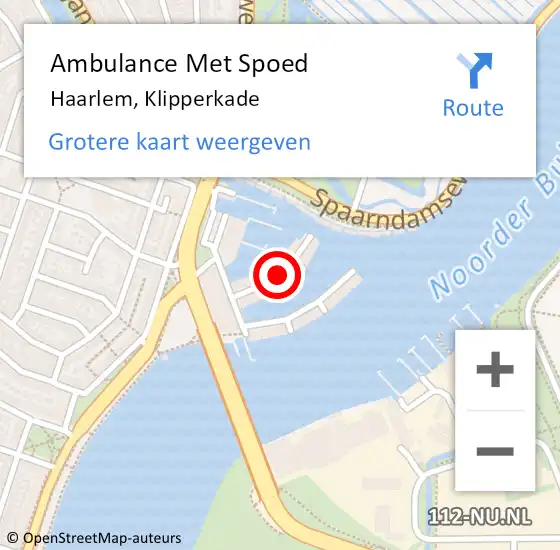 Locatie op kaart van de 112 melding: Ambulance Met Spoed Naar Haarlem, Klipperkade op 27 januari 2023 23:25