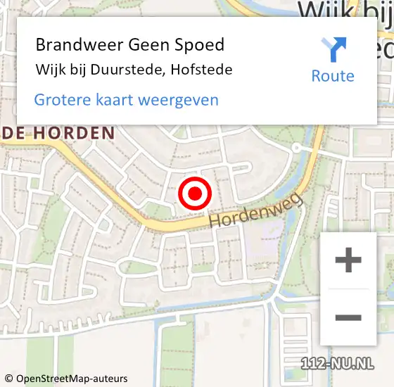 Locatie op kaart van de 112 melding: Brandweer Geen Spoed Naar Wijk bij Duurstede, Hofstede op 28 januari 2023 00:04