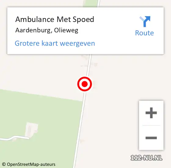 Locatie op kaart van de 112 melding: Ambulance Met Spoed Naar Aardenburg, Olieweg op 13 augustus 2014 17:06