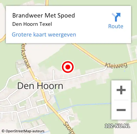 Locatie op kaart van de 112 melding: Brandweer Met Spoed Naar Den Hoorn Texel op 13 augustus 2014 17:12