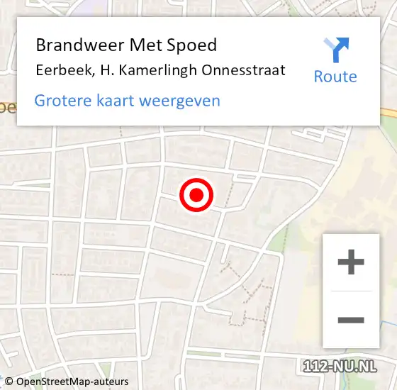 Locatie op kaart van de 112 melding: Brandweer Met Spoed Naar Eerbeek, H. Kamerlingh Onnesstraat op 28 januari 2023 02:53