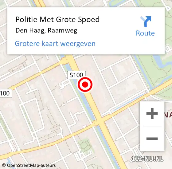 Locatie op kaart van de 112 melding: Politie Met Grote Spoed Naar Den Haag, Raamweg op 28 januari 2023 03:46