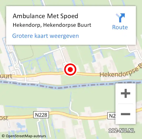 Locatie op kaart van de 112 melding: Ambulance Met Spoed Naar Hekendorp, Hekendorpse Buurt op 28 januari 2023 04:05