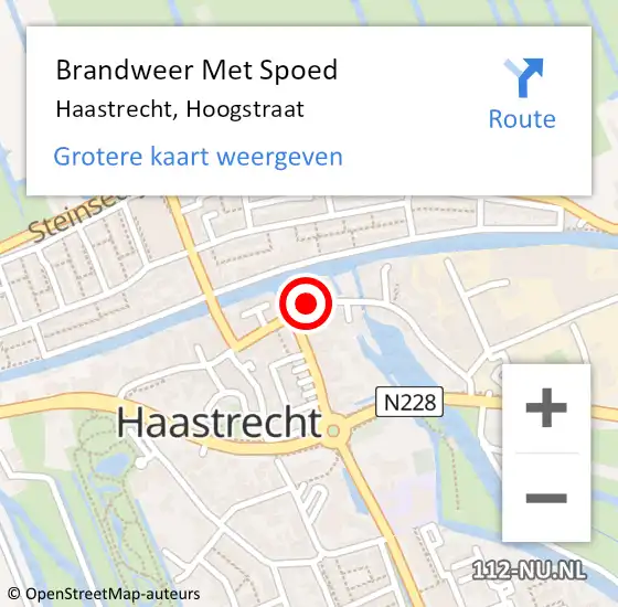 Locatie op kaart van de 112 melding: Brandweer Met Spoed Naar Haastrecht, Hoogstraat op 28 januari 2023 04:20