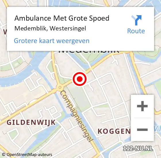 Locatie op kaart van de 112 melding: Ambulance Met Grote Spoed Naar Medemblik, Westersingel op 28 januari 2023 05:17
