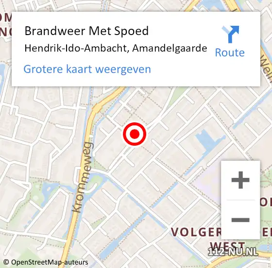 Locatie op kaart van de 112 melding: Brandweer Met Spoed Naar Hendrik-Ido-Ambacht, Amandelgaarde op 28 januari 2023 07:29