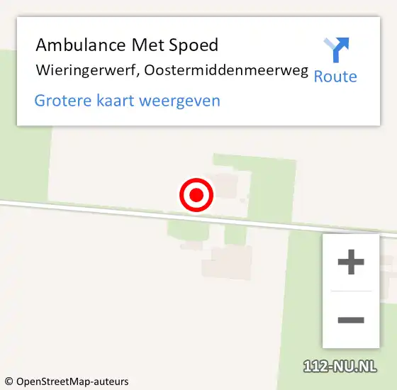 Locatie op kaart van de 112 melding: Ambulance Met Spoed Naar Wieringerwerf, Oostermiddenmeerweg op 28 januari 2023 07:31