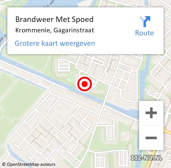 Locatie op kaart van de 112 melding: Brandweer Met Spoed Naar Krommenie, Gagarinstraat op 28 januari 2023 07:54