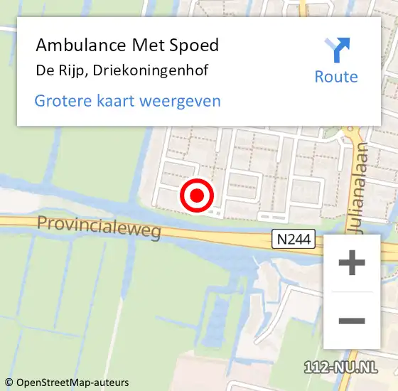 Locatie op kaart van de 112 melding: Ambulance Met Spoed Naar De Rijp, Driekoningenhof op 28 januari 2023 08:19