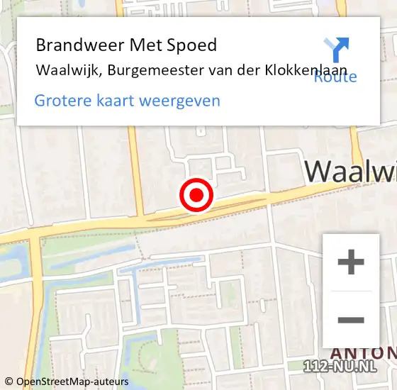 Locatie op kaart van de 112 melding: Brandweer Met Spoed Naar Waalwijk, Burgemeester van der Klokkenlaan op 28 januari 2023 09:06