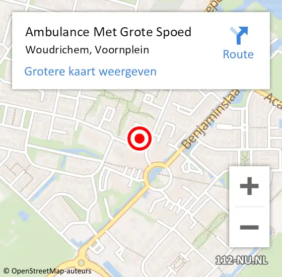 Locatie op kaart van de 112 melding: Ambulance Met Grote Spoed Naar Woudrichem, Voornplein op 28 januari 2023 09:12