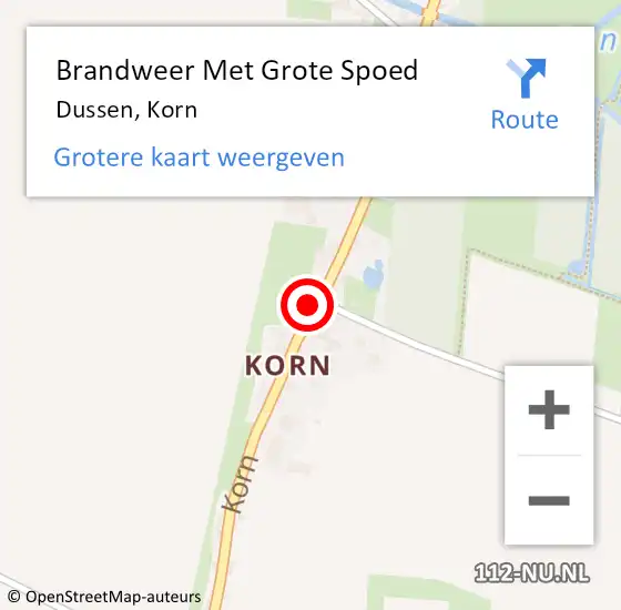 Locatie op kaart van de 112 melding: Brandweer Met Grote Spoed Naar Dussen, Korn op 28 januari 2023 09:17