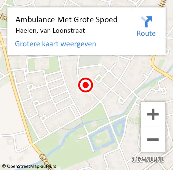 Locatie op kaart van de 112 melding: Ambulance Met Grote Spoed Naar Haelen, van Loonstraat op 28 januari 2023 09:24