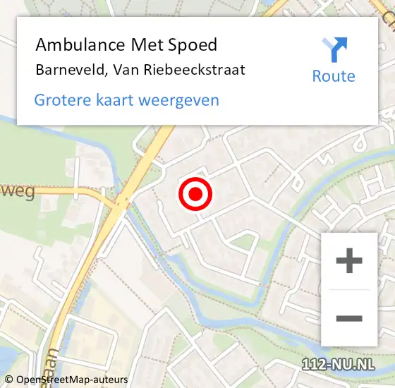 Locatie op kaart van de 112 melding: Ambulance Met Spoed Naar Barneveld, Van Riebeeckstraat op 28 januari 2023 09:34