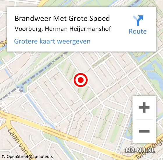 Locatie op kaart van de 112 melding: Brandweer Met Grote Spoed Naar Voorburg, Herman Heijermanshof op 28 januari 2023 10:01