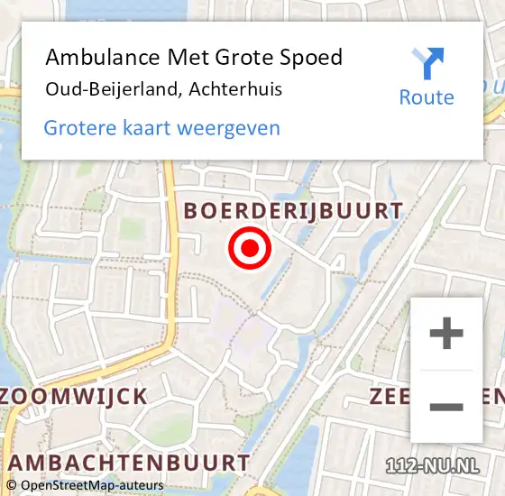Locatie op kaart van de 112 melding: Ambulance Met Grote Spoed Naar Oud-Beijerland, Achterhuis op 28 januari 2023 10:21