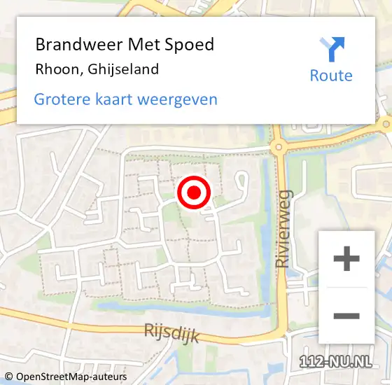 Locatie op kaart van de 112 melding: Brandweer Met Spoed Naar Rhoon, Ghijseland op 28 januari 2023 10:52