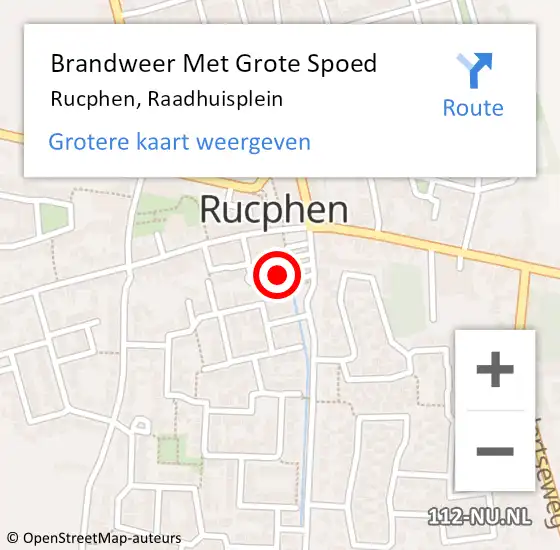 Locatie op kaart van de 112 melding: Brandweer Met Grote Spoed Naar Rucphen, Raadhuisplein op 28 januari 2023 10:57