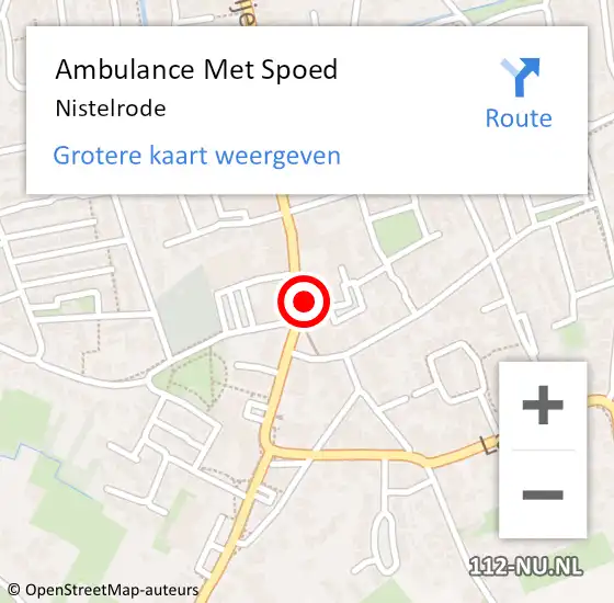 Locatie op kaart van de 112 melding: Ambulance Met Spoed Naar Nistelrode op 28 januari 2023 11:10