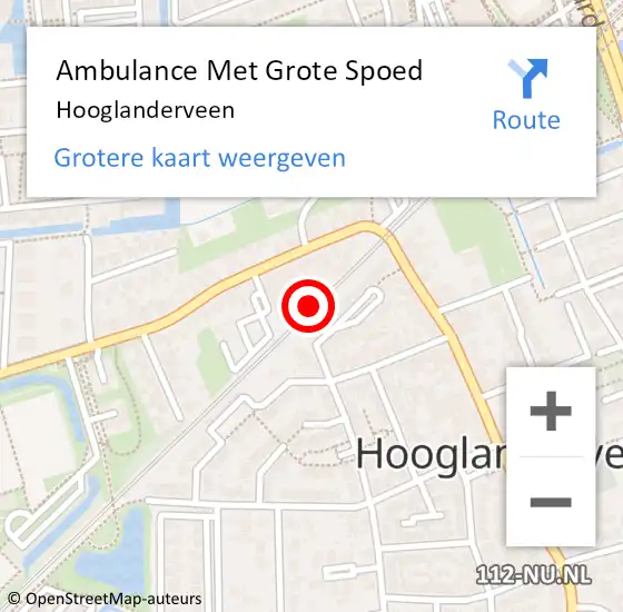 Locatie op kaart van de 112 melding: Ambulance Met Grote Spoed Naar Hooglanderveen op 28 januari 2023 11:13