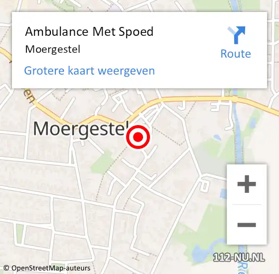 Locatie op kaart van de 112 melding: Ambulance Met Spoed Naar Moergestel op 28 januari 2023 11:14