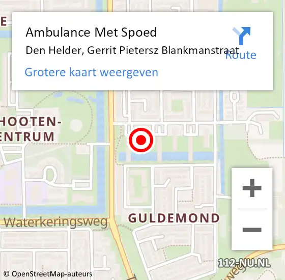 Locatie op kaart van de 112 melding: Ambulance Met Spoed Naar Den Helder, Gerrit Pietersz Blankmanstraat op 28 januari 2023 11:28