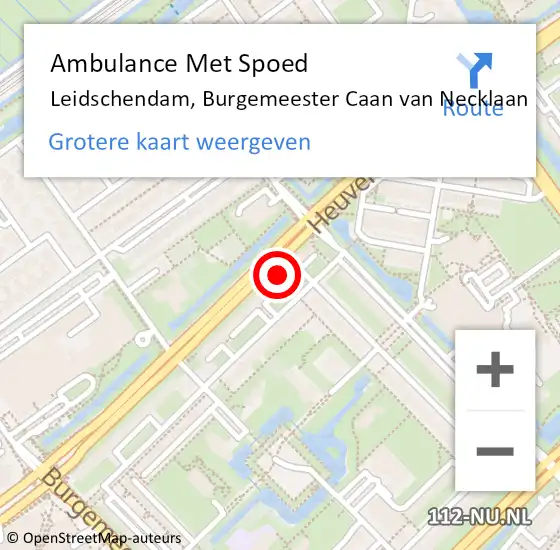 Locatie op kaart van de 112 melding: Ambulance Met Spoed Naar Leidschendam, Burgemeester Caan van Necklaan op 28 januari 2023 11:29