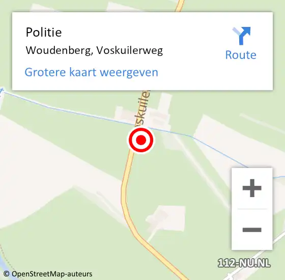 Locatie op kaart van de 112 melding: Politie Woudenberg, Voskuilerweg op 28 januari 2023 11:44