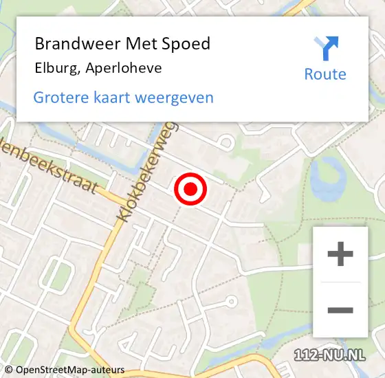 Locatie op kaart van de 112 melding: Brandweer Met Spoed Naar Elburg, Aperloheve op 28 januari 2023 11:53