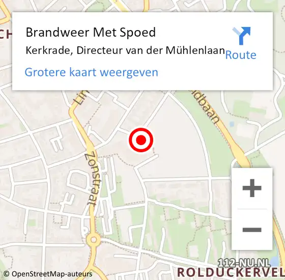 Locatie op kaart van de 112 melding: Brandweer Met Spoed Naar Kerkrade, Directeur van der Mühlenlaan op 28 januari 2023 11:56