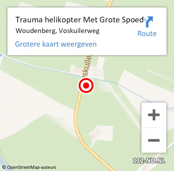Locatie op kaart van de 112 melding: Trauma helikopter Met Grote Spoed Naar Woudenberg, Voskuilerweg op 28 januari 2023 12:27
