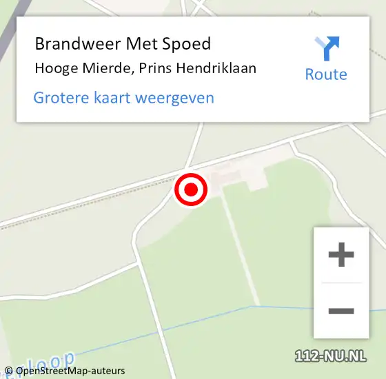 Locatie op kaart van de 112 melding: Brandweer Met Spoed Naar Hooge Mierde, Prins Hendriklaan op 28 januari 2023 13:20