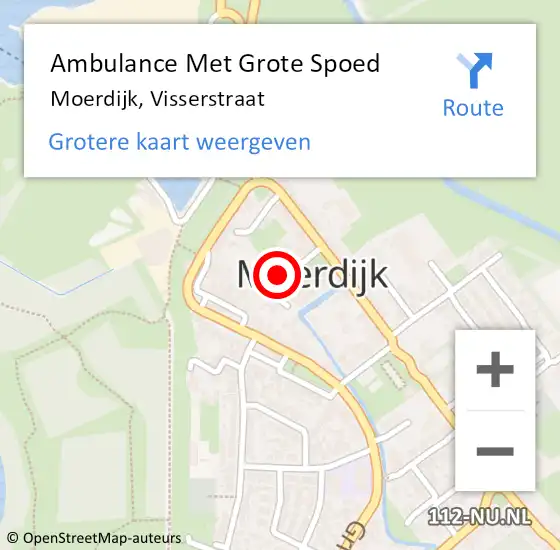 Locatie op kaart van de 112 melding: Ambulance Met Grote Spoed Naar Moerdijk, Visserstraat op 28 januari 2023 13:22